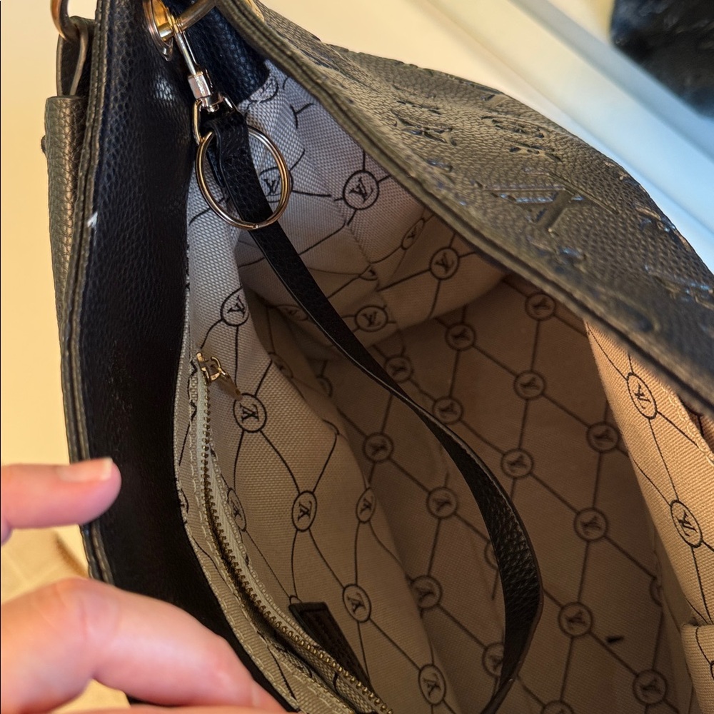 Louis Vuitton Black Embossed Monogram Shoulder Bag - Picture 4 of 6